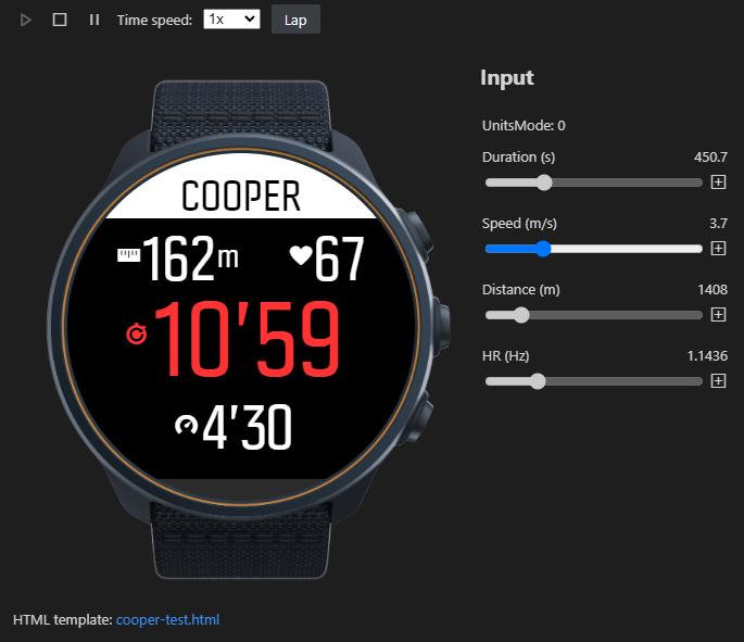 SuuntoPlus simulator
